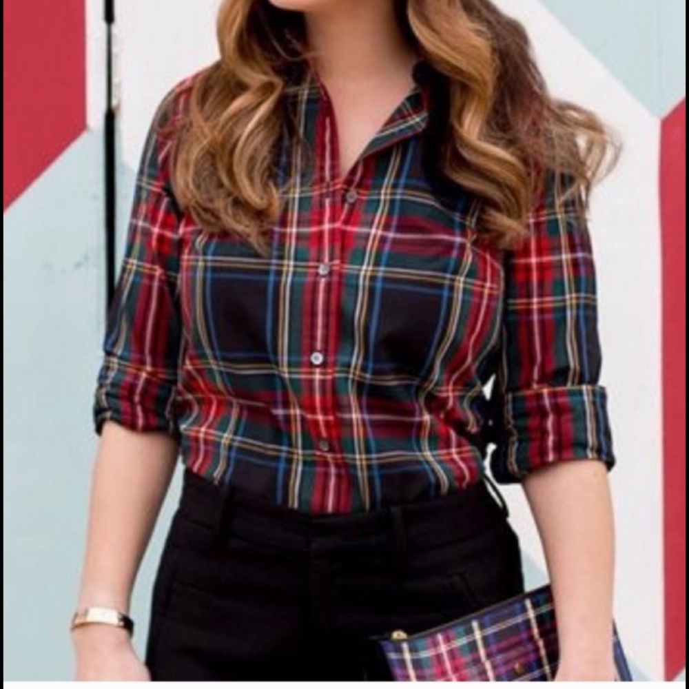 J Crew Tartan Plaid Shirt Size 6